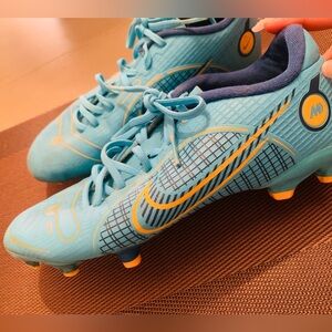 Nike Turquoise and Yellow Soccer Cleats